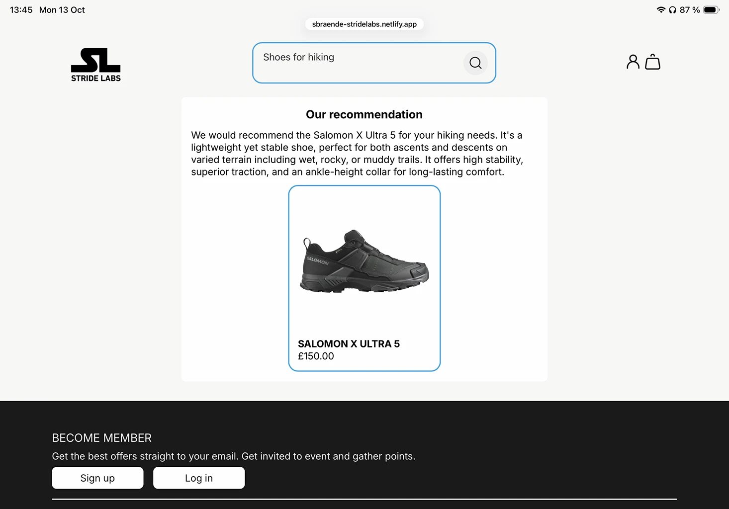 Stride Labs project screenshot 2 - Stride Labs on tablet
